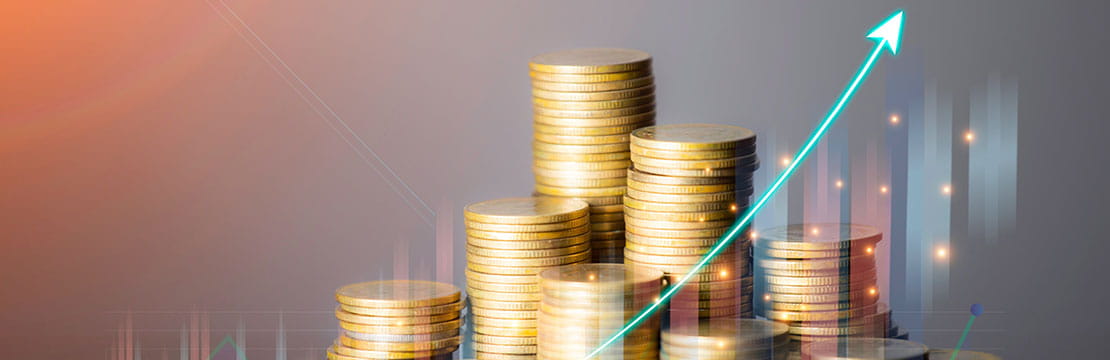 Stacks of coins.